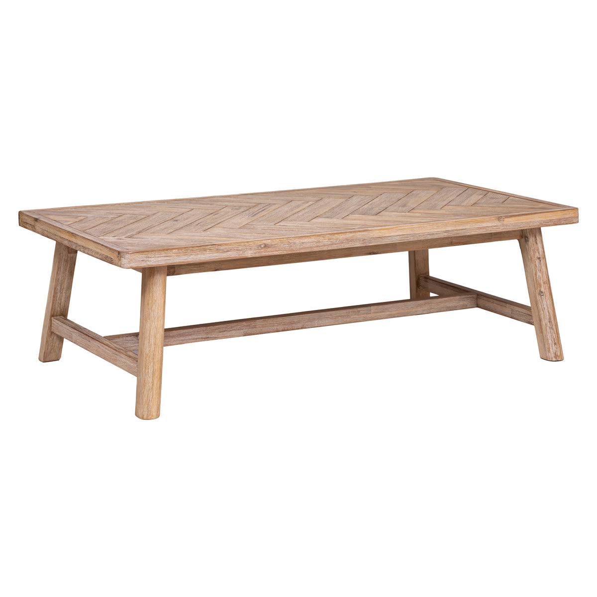 Masuta de cafea Atmosphera Aeris, lemn acacia si blat MDF chevron, 130x70x40 cm, natur
