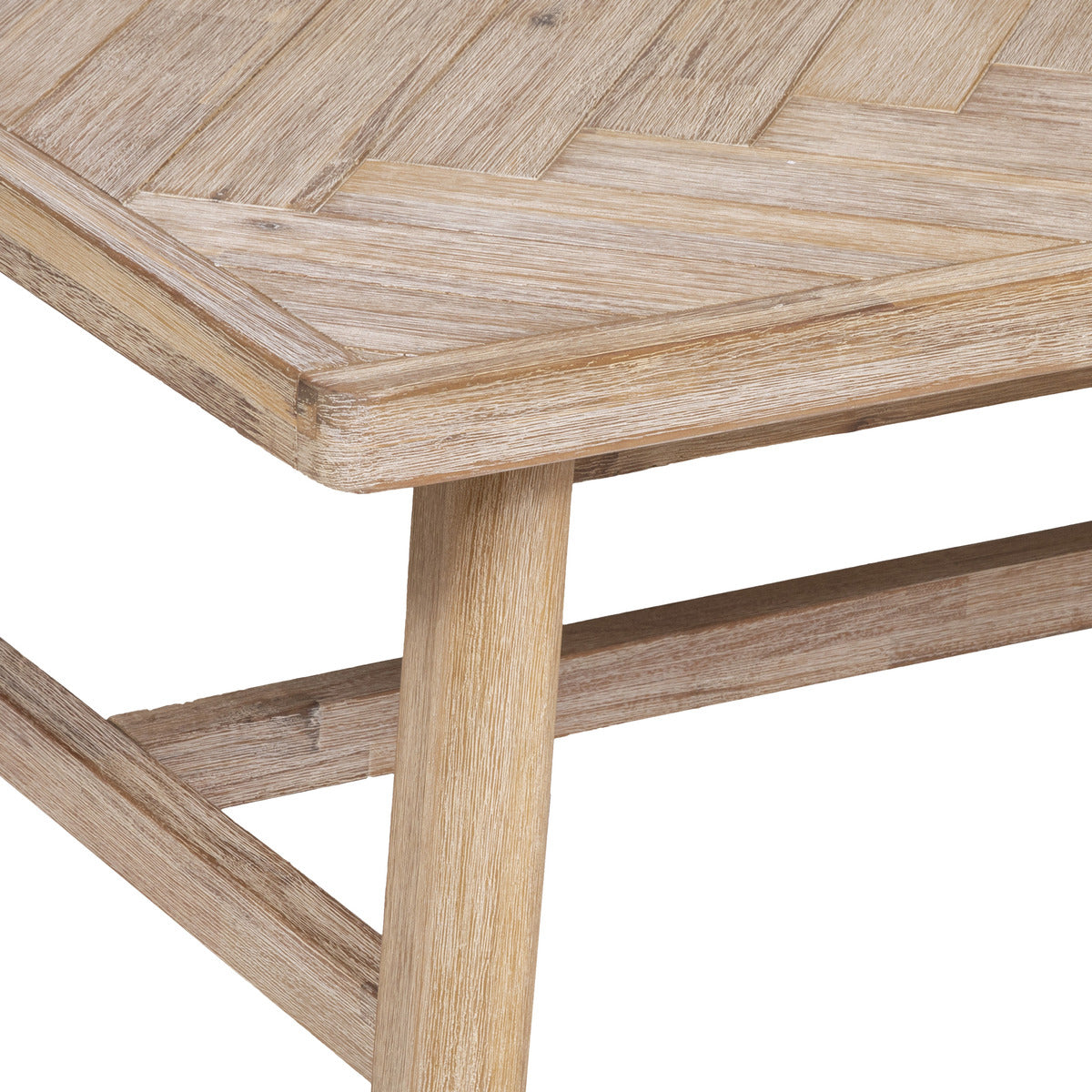 Masuta de cafea Atmosphera Aeris, lemn acacia si blat MDF chevron, 130x70x40 cm, natur