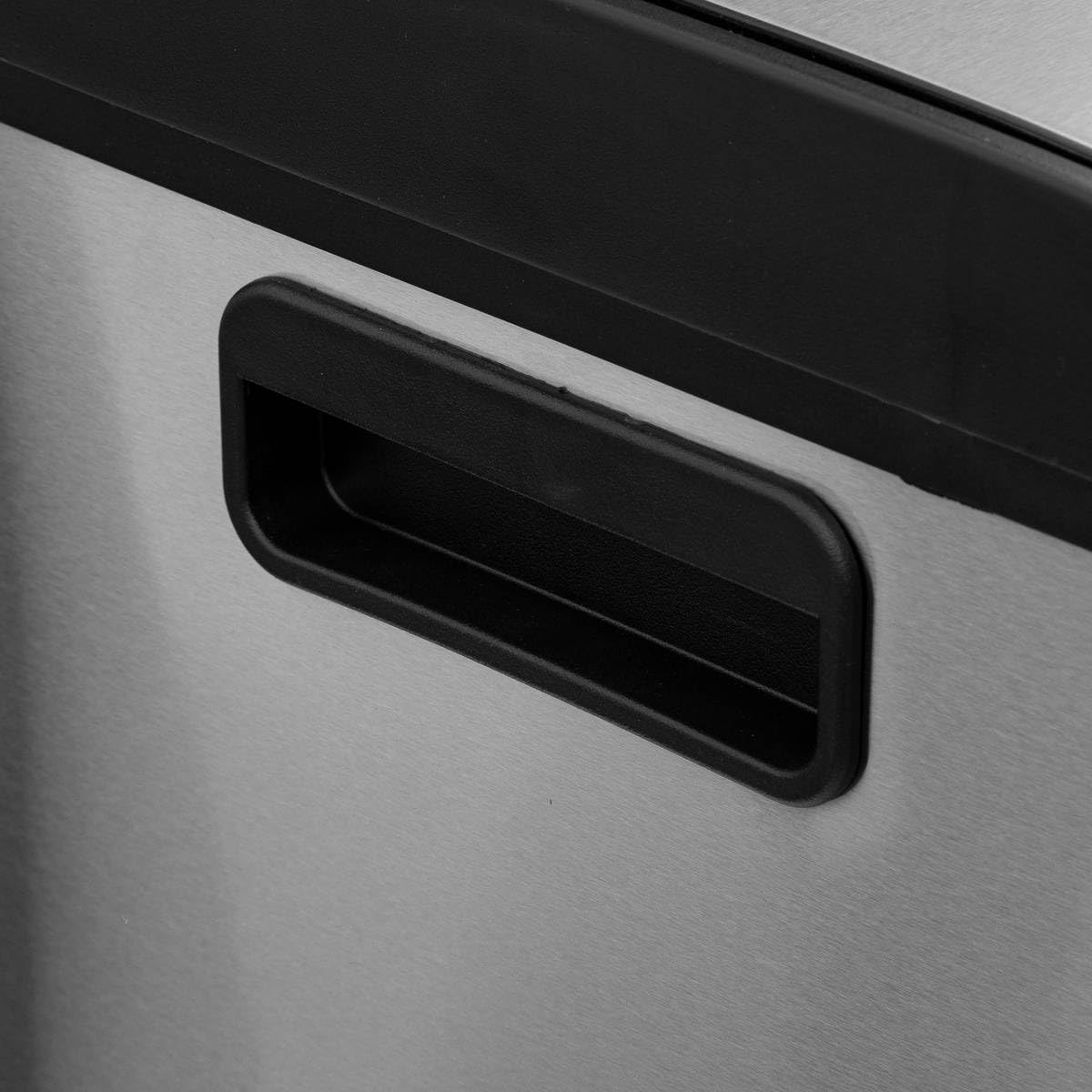 Cos de gunoi Ariane cu pedala, din inox, colectare selectiva, 2 x 30L, 49x40x67 cm, argintiu