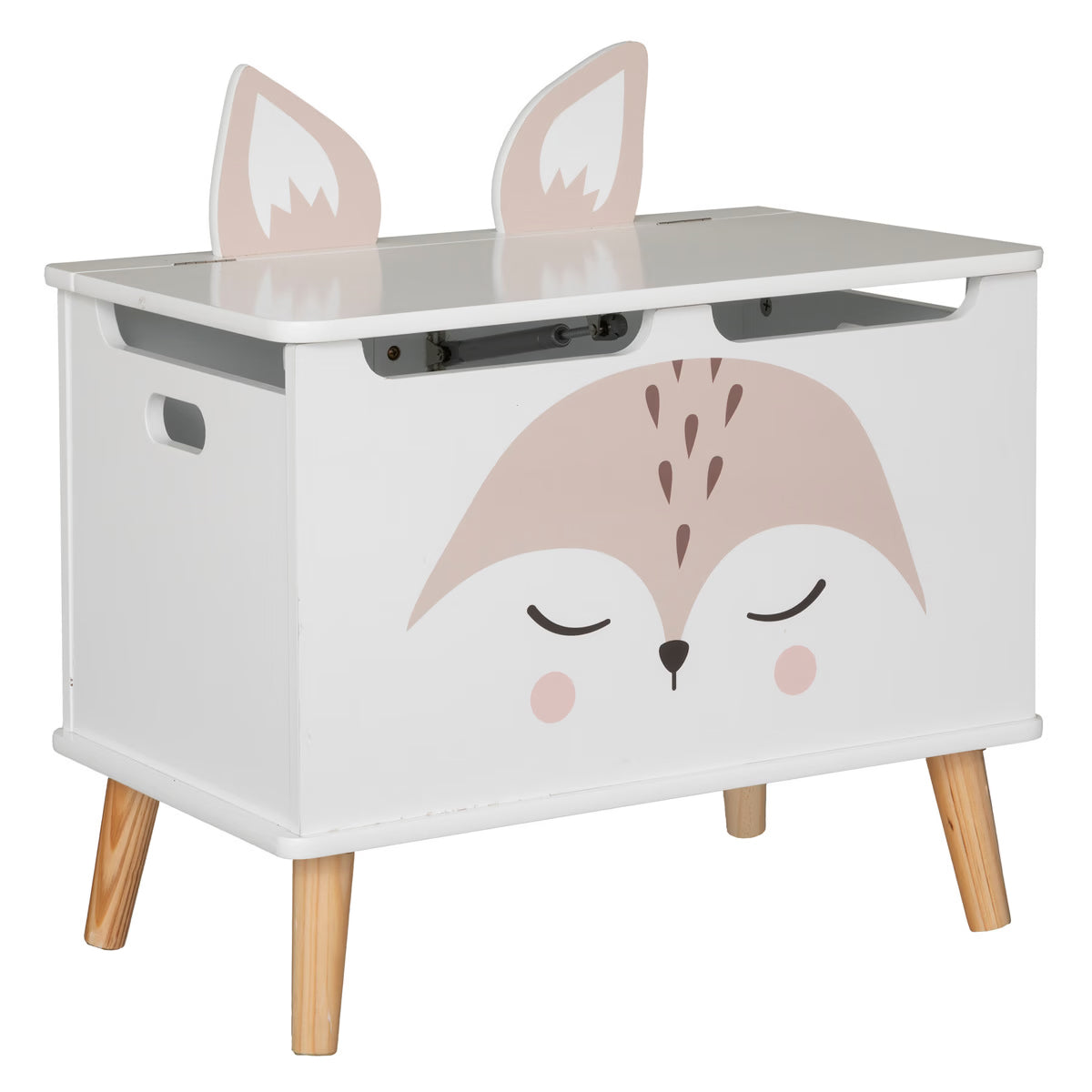 Lada depozitare Atmosphera for kids Renard, 53x33x55 cm, MDF cu picioare lemn, alb