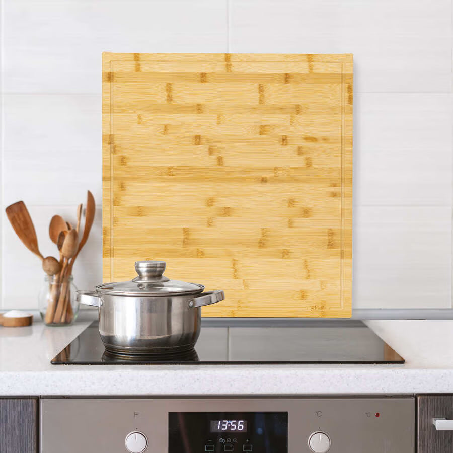 Tocator bambus Bambou, utilizare pe plita sau blat, 52x58x4 cm, natur