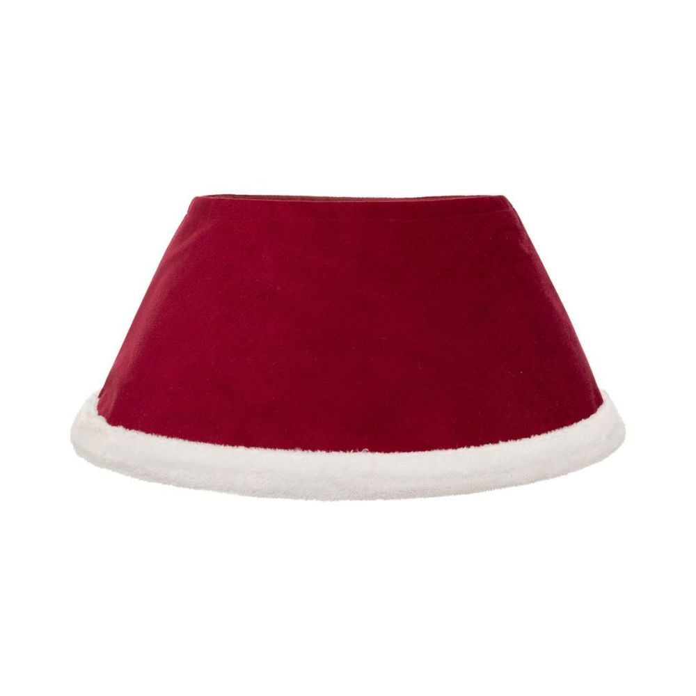 Husa decorativa tip fusta pentru bradul de Craciun, pufoasa, diametru 56 cm, rosu