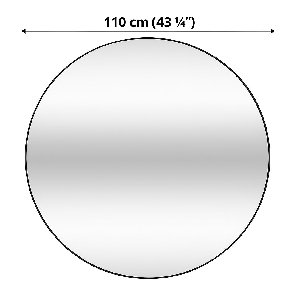 Oglinda rotunda Atmosphera Alice, diametru 110 cm, rama negru