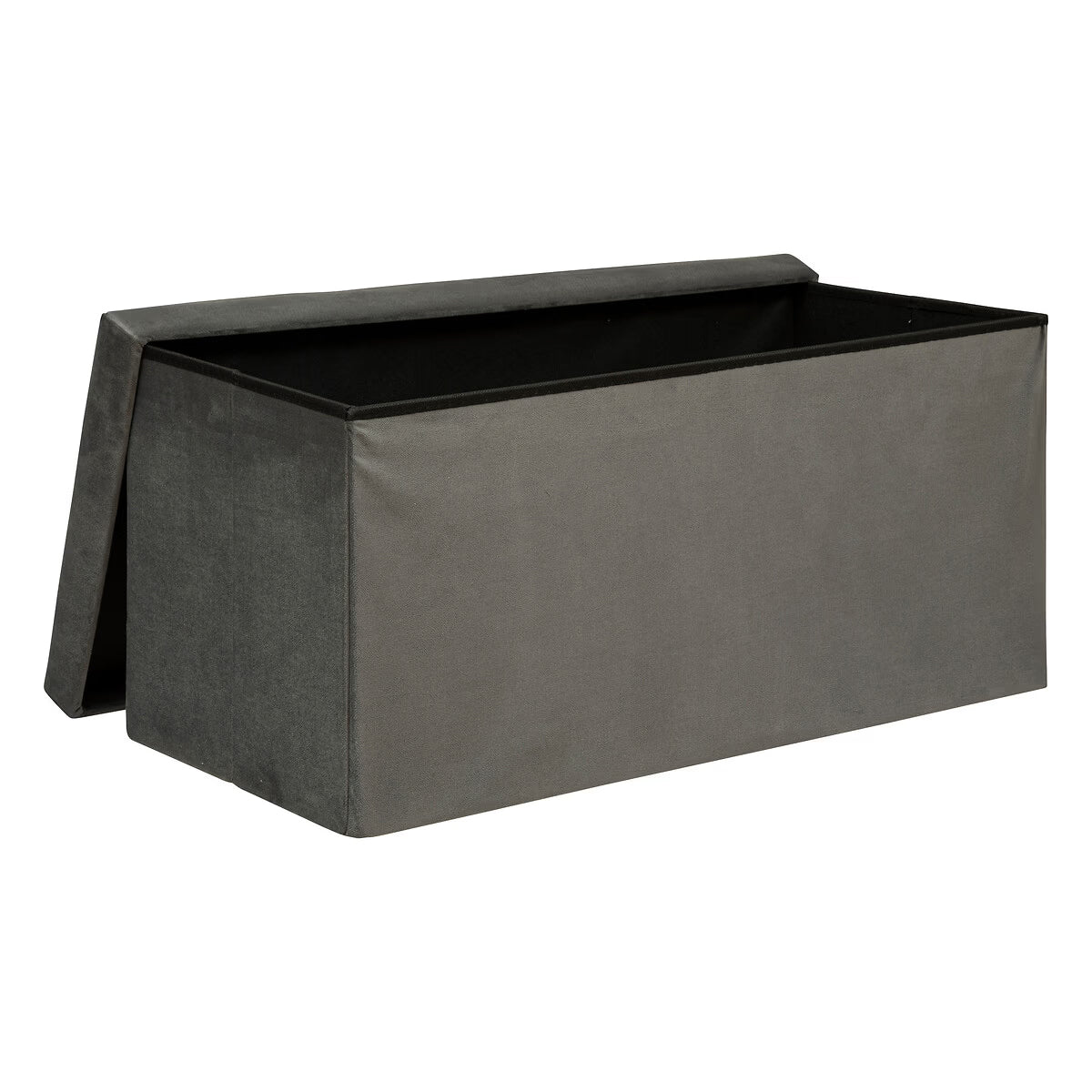Taburet pliabil Atmosphera Lilou cu spatiu depozitare 80L, 76x38x38 cm, gri
