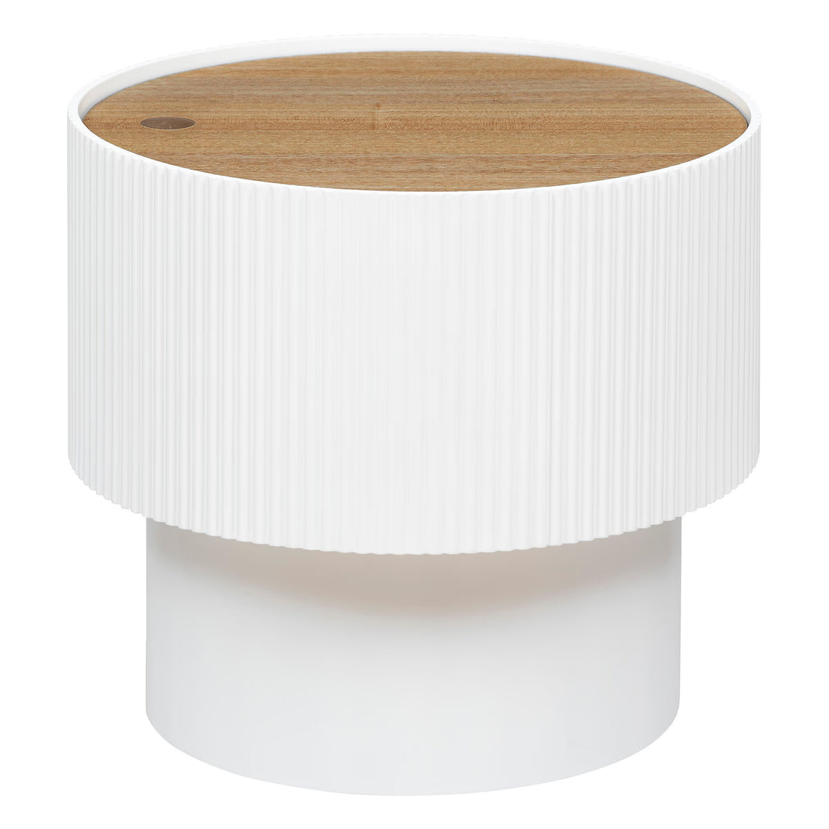 Masuta cafea Atmosphera Enola cu spatiu depozitare, MDF, 39x35 cm, alb