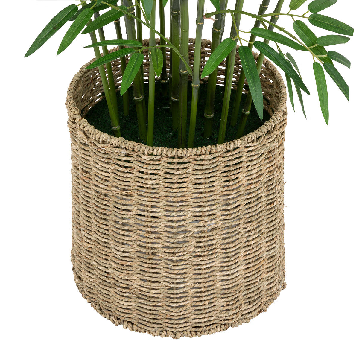 Bambus artificial Atmosphera cu ghiveci din material natural, 150 cm, verde