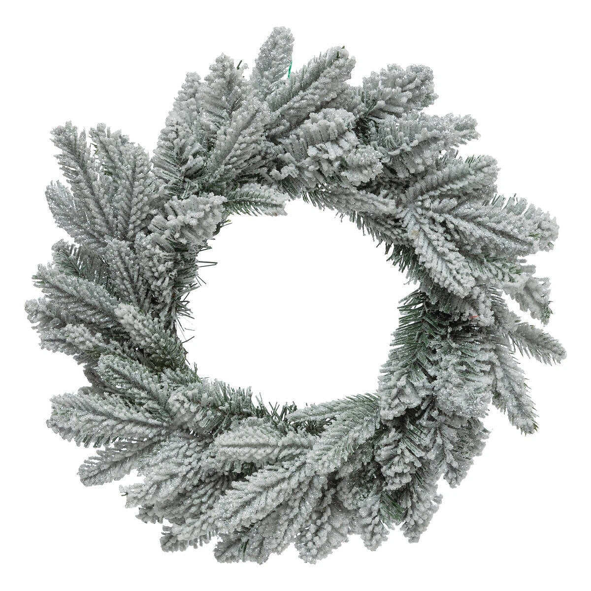 Coronita decorativa inzapezita, pentru Craciun, diametru 40 cm, verde