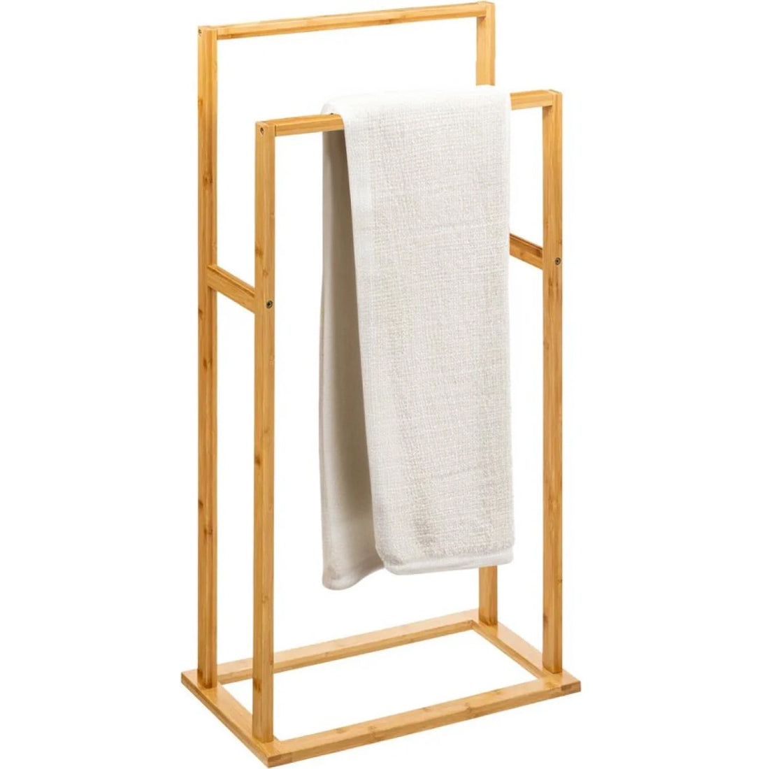 Suport prosoape 5Five Bamboo, 2 brate, bambus, 42x24x82 cm, maro