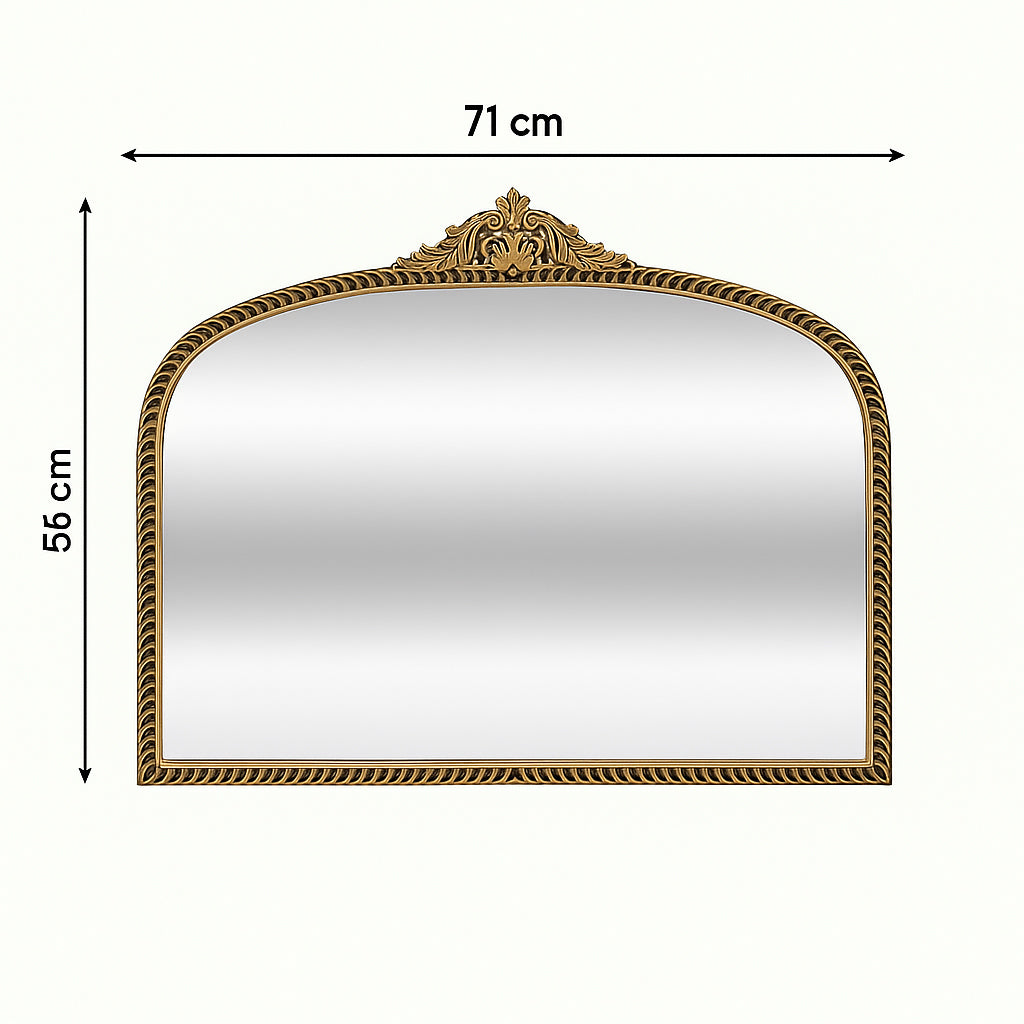 Atmosphera Victoria oglinda decorativa cu rama din MDF si detalii sculptate, 71x56 cm, auriu