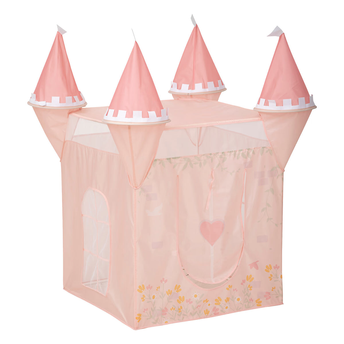 Cort copii Atmosphera tip castel, pop-up cu ferestre si usa, 130x78x78 cm, roz