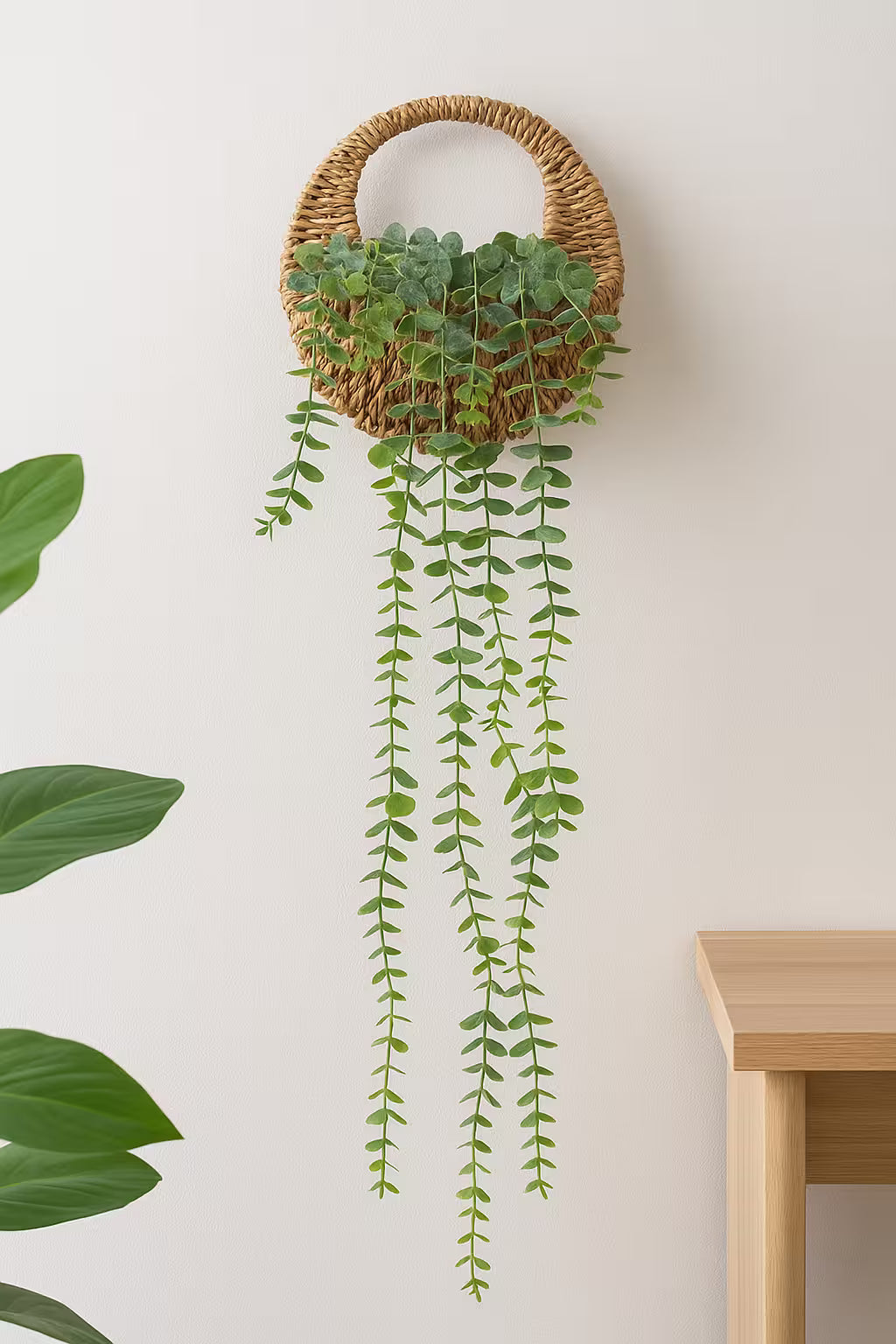 Planta suspendata artificiala Atmosphera Eucalyptus Zea, in cos impletit, 26x11x26 cm, verde