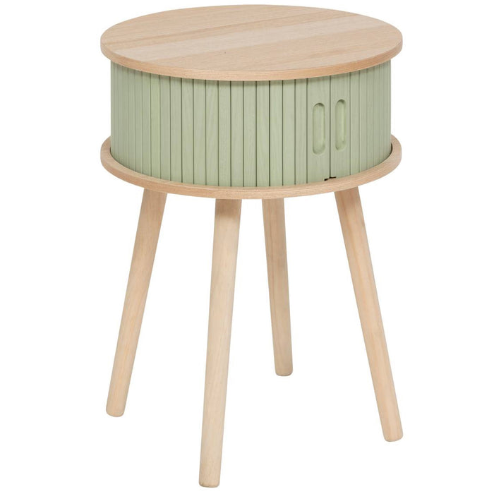 Noptiera rotunda Atmosphera Nysos cu 2 usi glisante si raft interior, 40x54 cm, verde - BazarOltenia