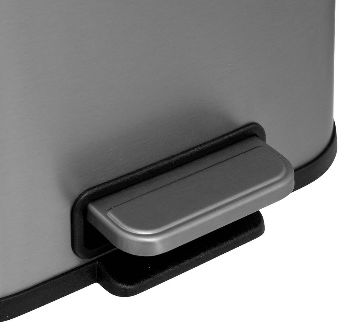 Cos de gunoi cu pedala 5Five din otel inoxidabil mat, 5L, galeata interioara detasabila, 24x20x29 cm, gri