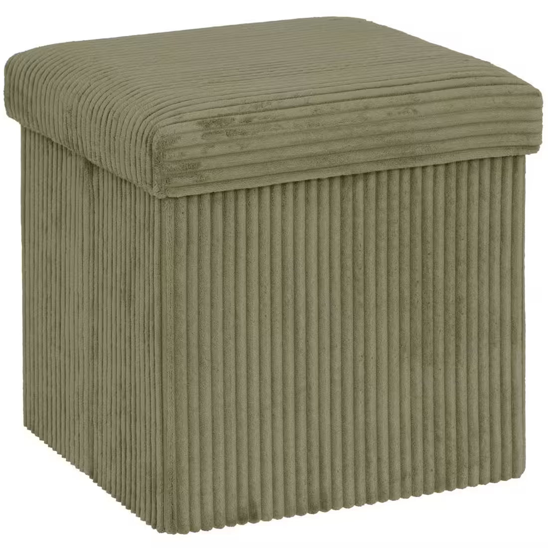 Taburet pliabil Atmosphera Arum din material tip catifea raiat, 38x38x38 cm, verde kaki