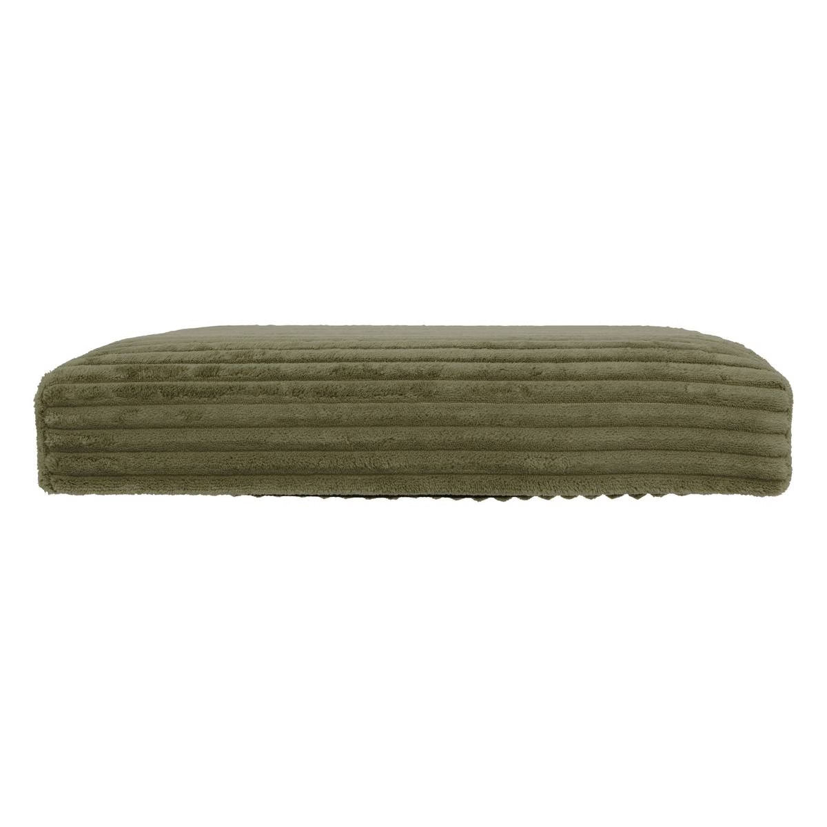 Taburet pliabil Atmosphera Arum din material tip catifea raiat, 38x38x38 cm, verde kaki