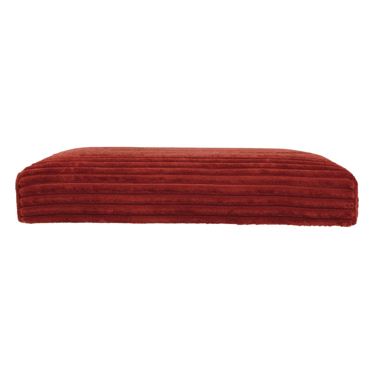 Taburet pliabil Atmosphera Arum din material tip catifea raiat, 38x38x38 cm, ambra
