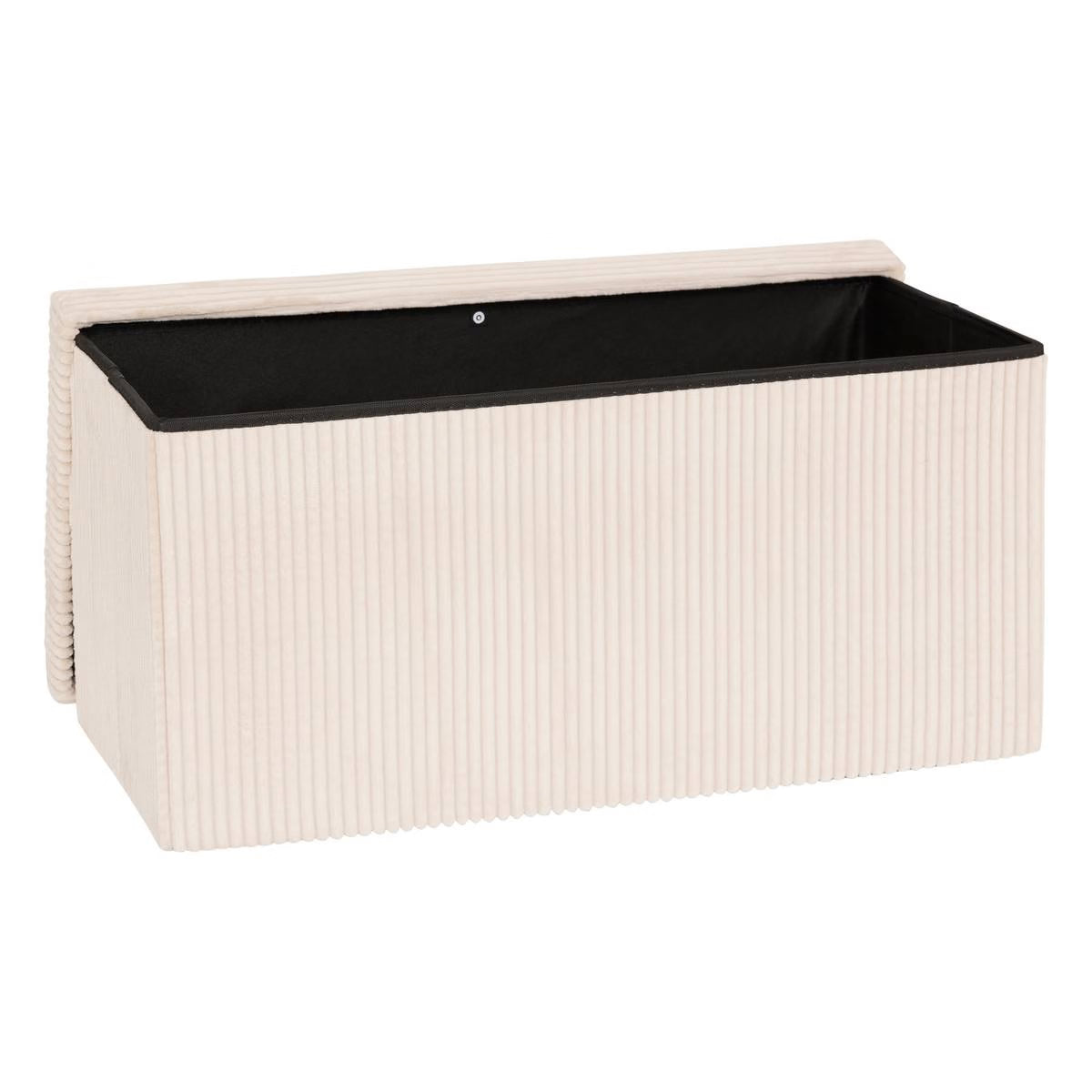 Taburet dublu pliabil Atmosphera Arum din material tip catifea raiat, 76x38x38 cm, ivoire