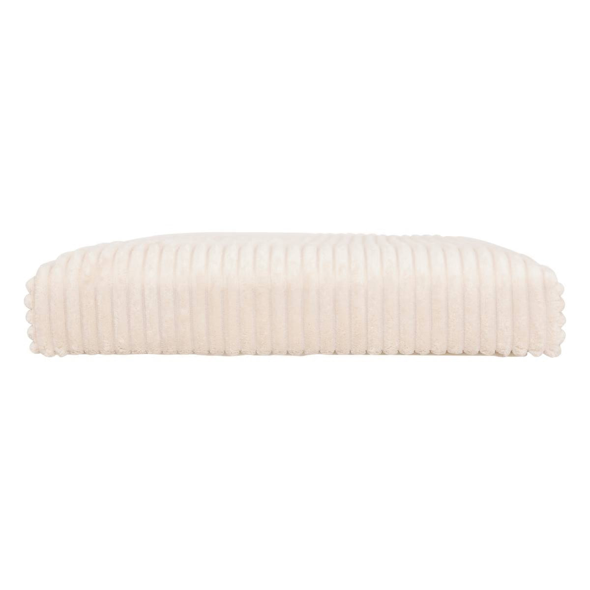 Taburet dublu pliabil Atmosphera Arum din material tip catifea raiat, 76x38x38 cm, ivoire