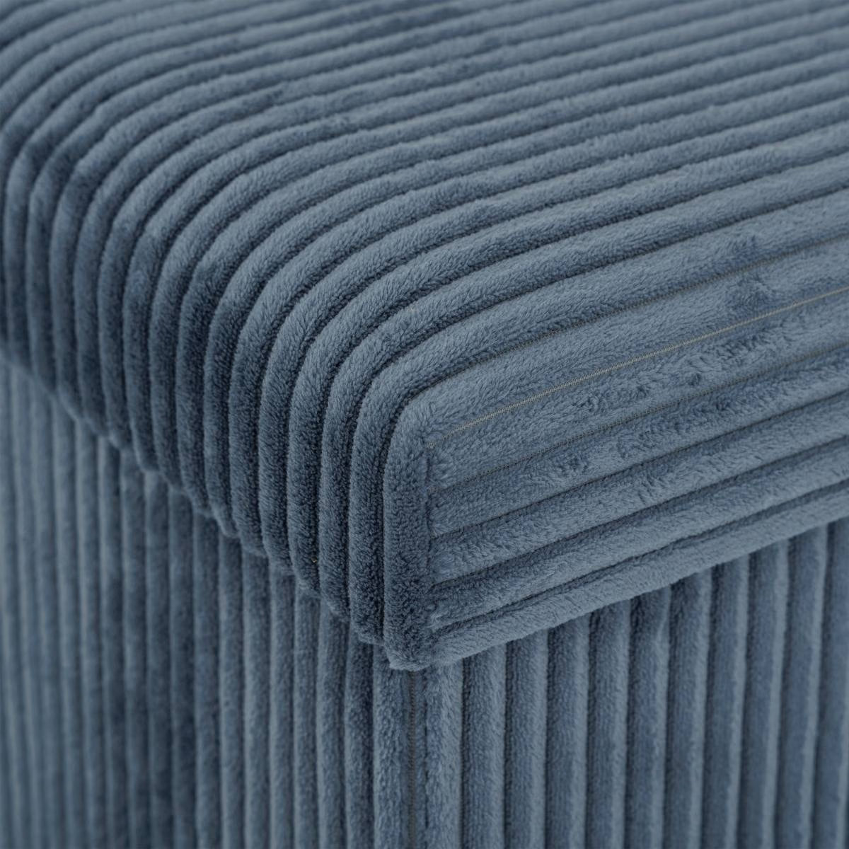 Taburet dublu pliabil Atmosphera Arum din material tip catifea raiat, 76x38x38 cm, albastru inchis