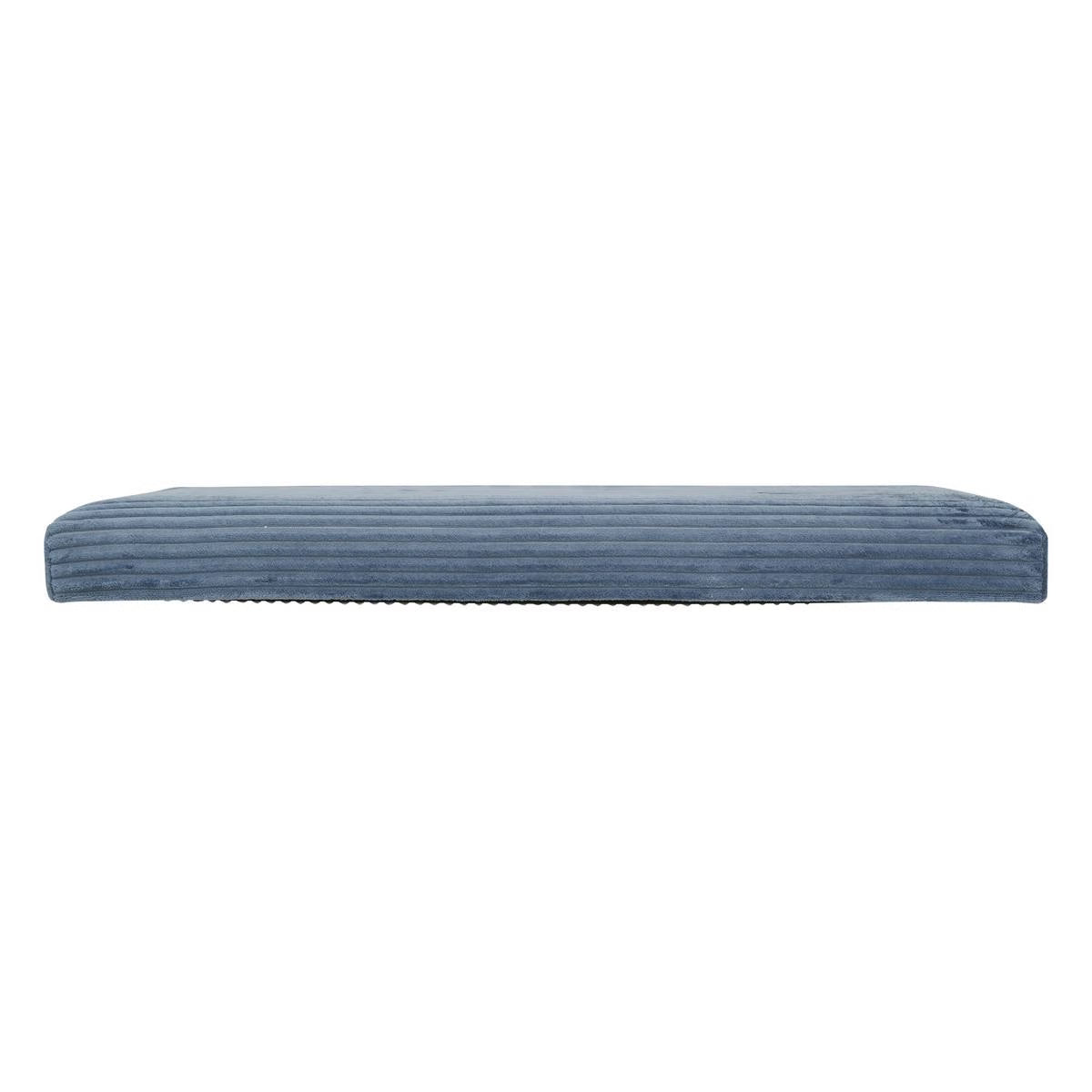 Taburet dublu pliabil Atmosphera Arum din material tip catifea raiat, 76x38x38 cm, albastru inchis