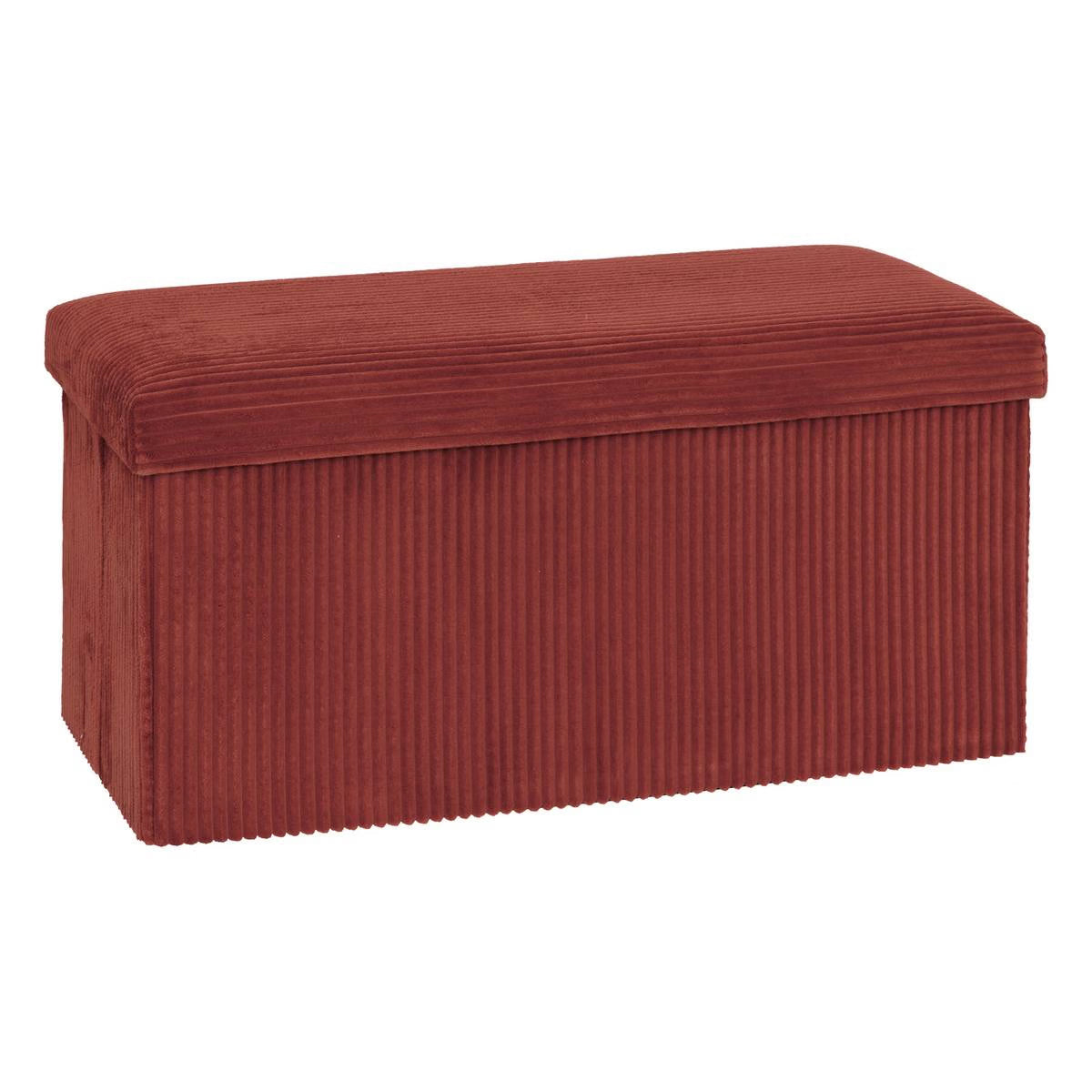 Taburet dublu pliabil Atmosphera Arum din material tip catifea raiat, 76x38x38 cm, ambra
