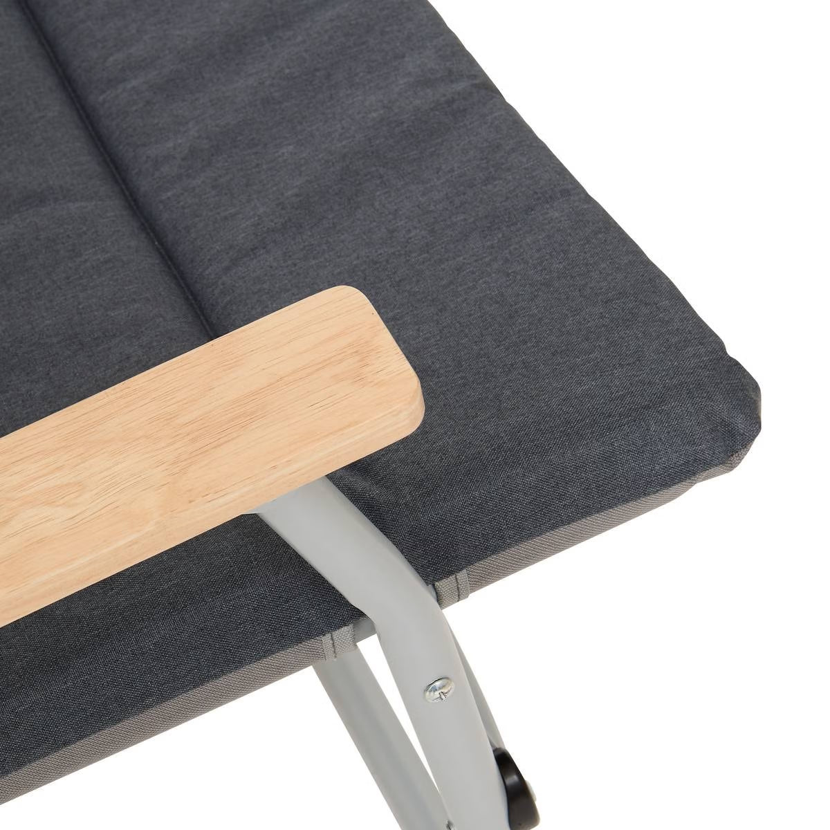 Scaun pliabil camping sau pescuit 5Five cu cadru din otel, sezut si spatar cu burete, 64x62x91 cm, gri antracit
