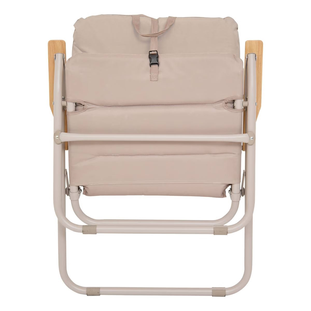 Scaun pliabil camping sau pescuit 5Five cu cadru din otel, sezut si spatar cu burete, 64x62x91 cm, bej