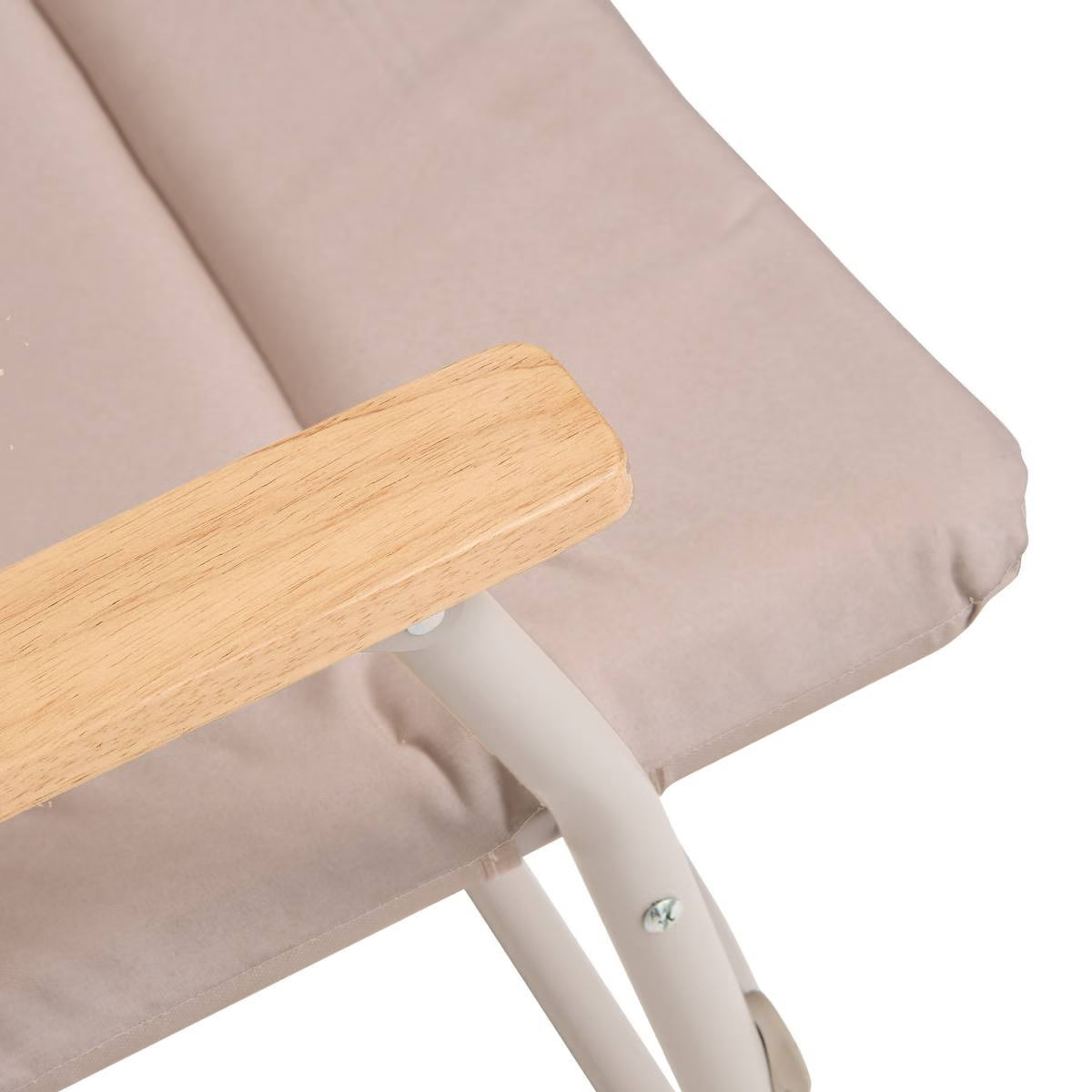 Scaun pliabil camping sau pescuit 5Five cu cadru din otel, sezut si spatar cu burete, 64x62x91 cm, bej