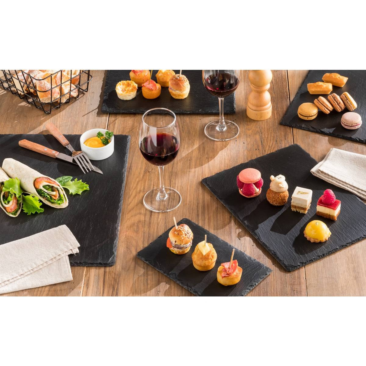 Platou servire Atmosphera ardezie, 20x30 cm, negru