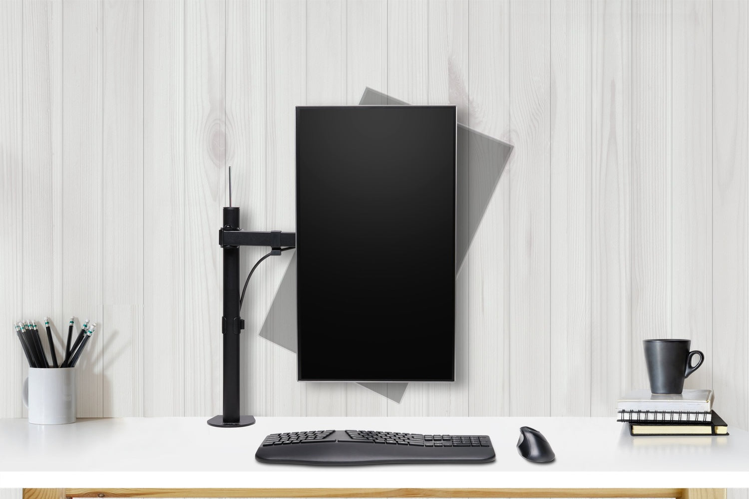 SUPORT de birou KENSINGTON, pt 1 TV/monitor plat, diag. max 34 inch, rotatie, inclinare, pivotare, orizontala, verticala, totala, max 8 Kg, "K55408WW"