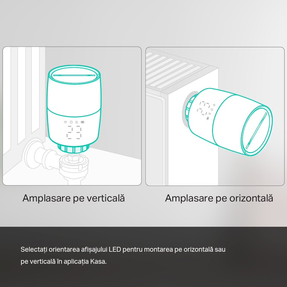 ROBINET CU TERMOSTAT si valva TP-Link, frecventa functionare 868 MHz, contine 2 baterii AA "KE100"