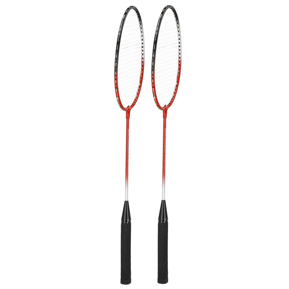 Set badminton 9 piese, 2 rachete metalice, 6 fluturasi si husa, 66 cm, multicolor
