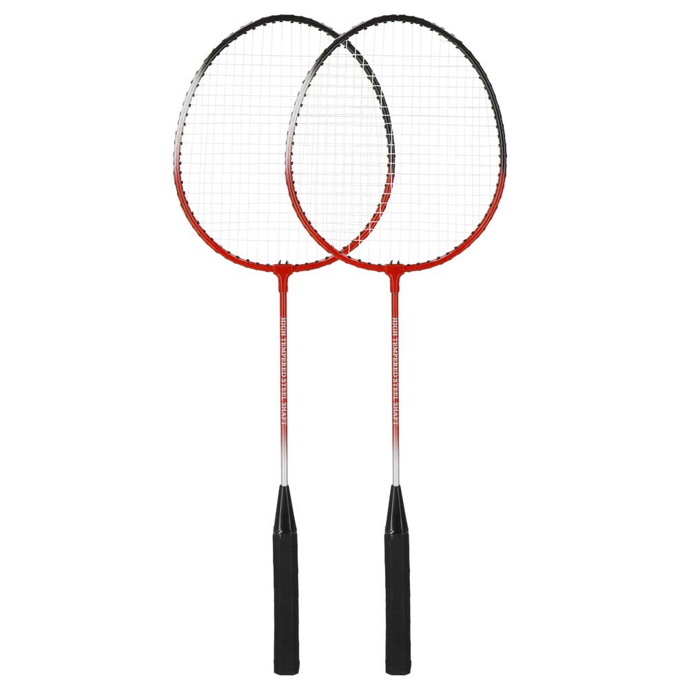 Set badminton 9 piese, 2 rachete metalice, 6 fluturasi si husa, 66 cm, multicolor