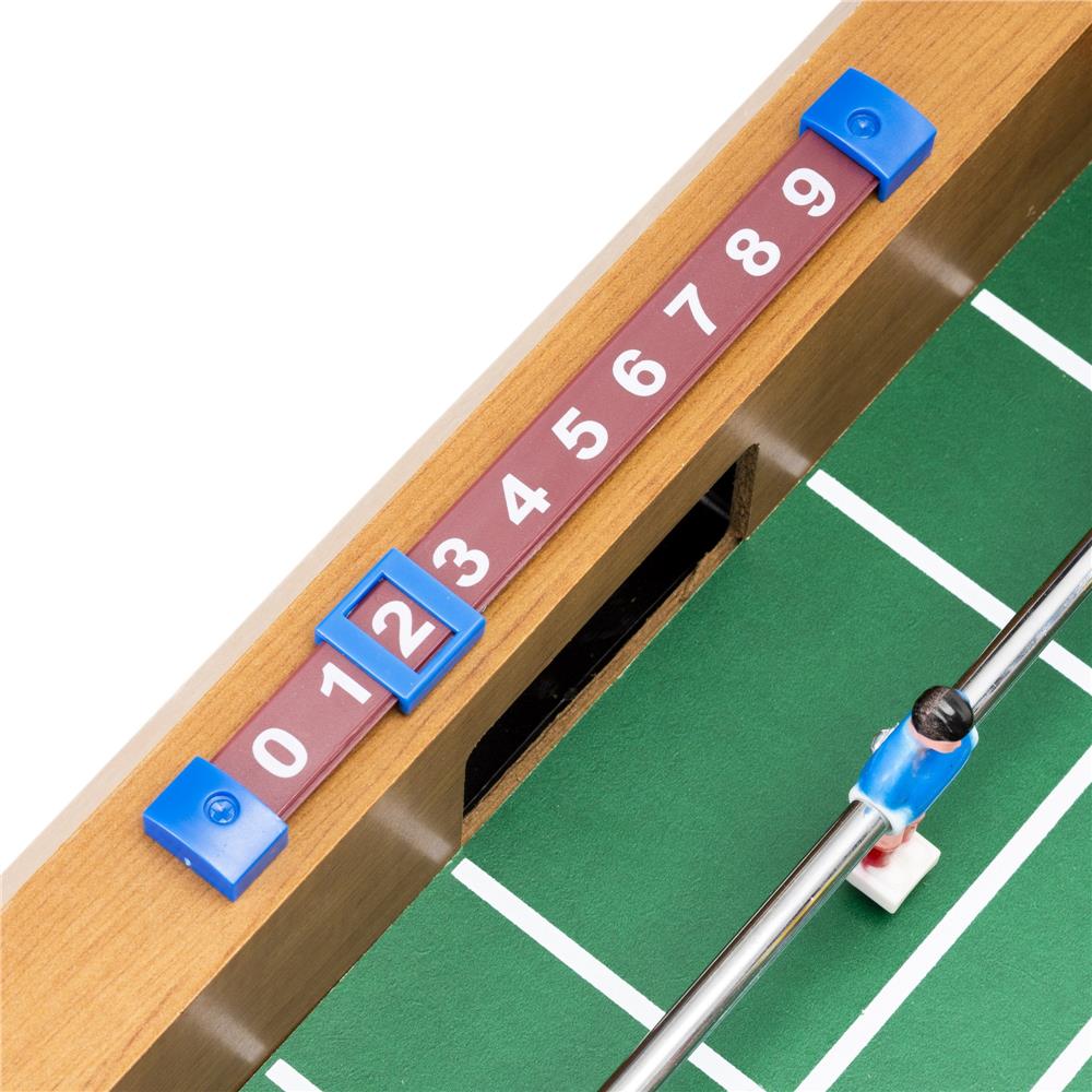 Masa de fotbal pentru copii, cu 6 manere, 18 jucatori, structura si picioare MDF, tabela scor, 69x35x62 cm