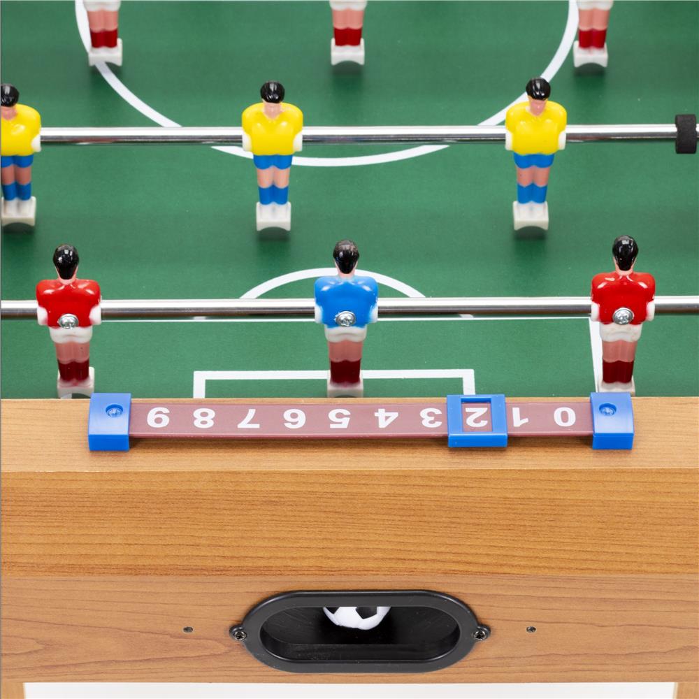 Masa de fotbal pentru copii, cu 6 manere, 18 jucatori, structura si picioare MDF, tabela scor, 69x35x62 cm