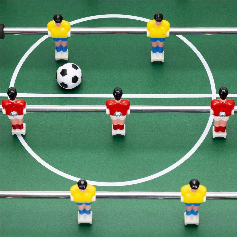 Masa de fotbal pentru copii, cu 6 manere, 18 jucatori, structura si picioare MDF, tabela scor, 69x35x62 cm