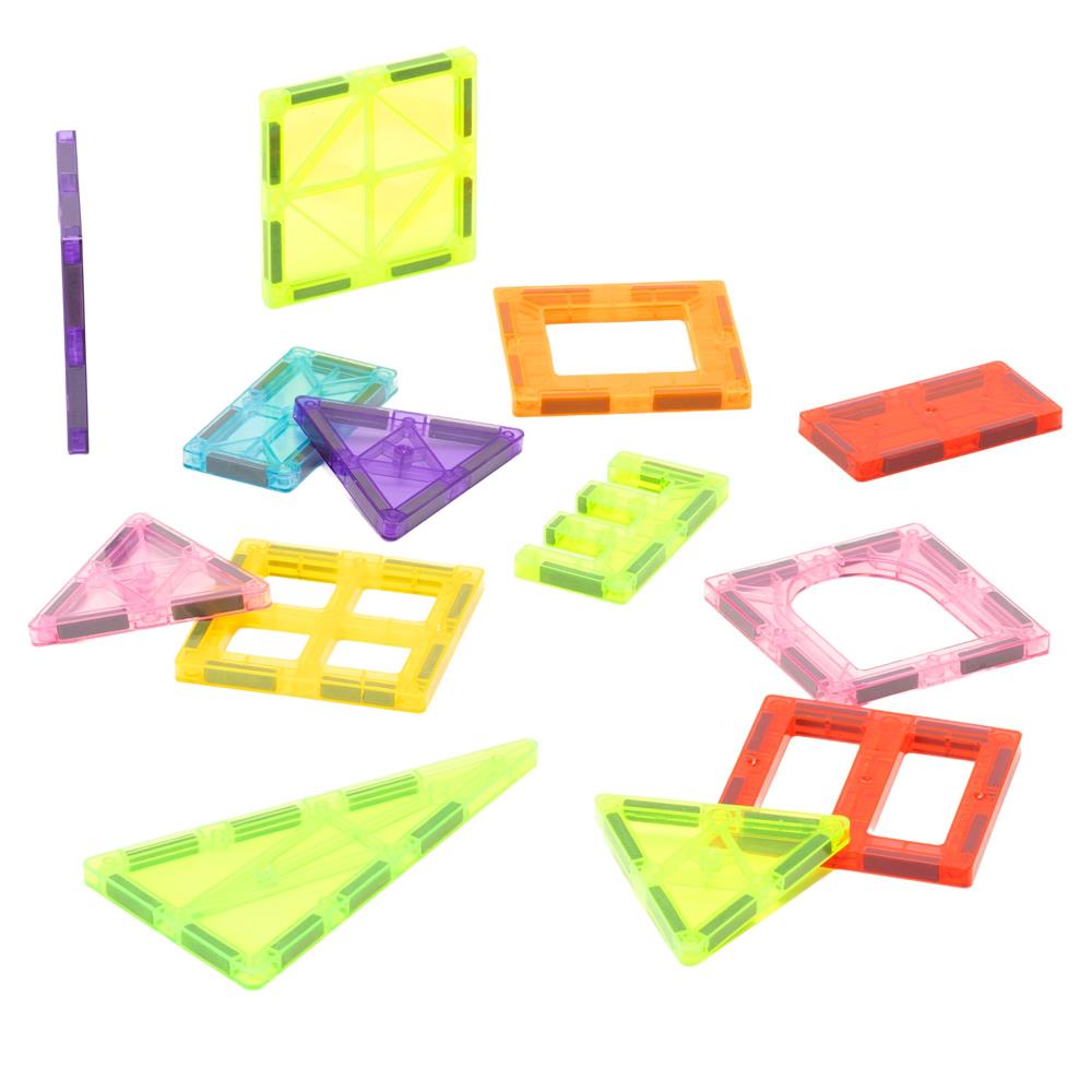 Set de constructie din piese magnetice educative pentru copii 48 de piese, multicolor