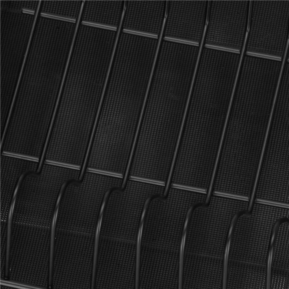 Uscator de vase metalic cu tava detasabila si suport tacamuri, 38x24x13 cm, negru