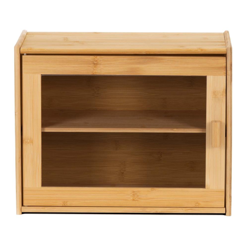 Cutie pentru paine din bambus cu fereastra transparenta, inchidere magnetica, 39x20x31 cm, bambus natural
