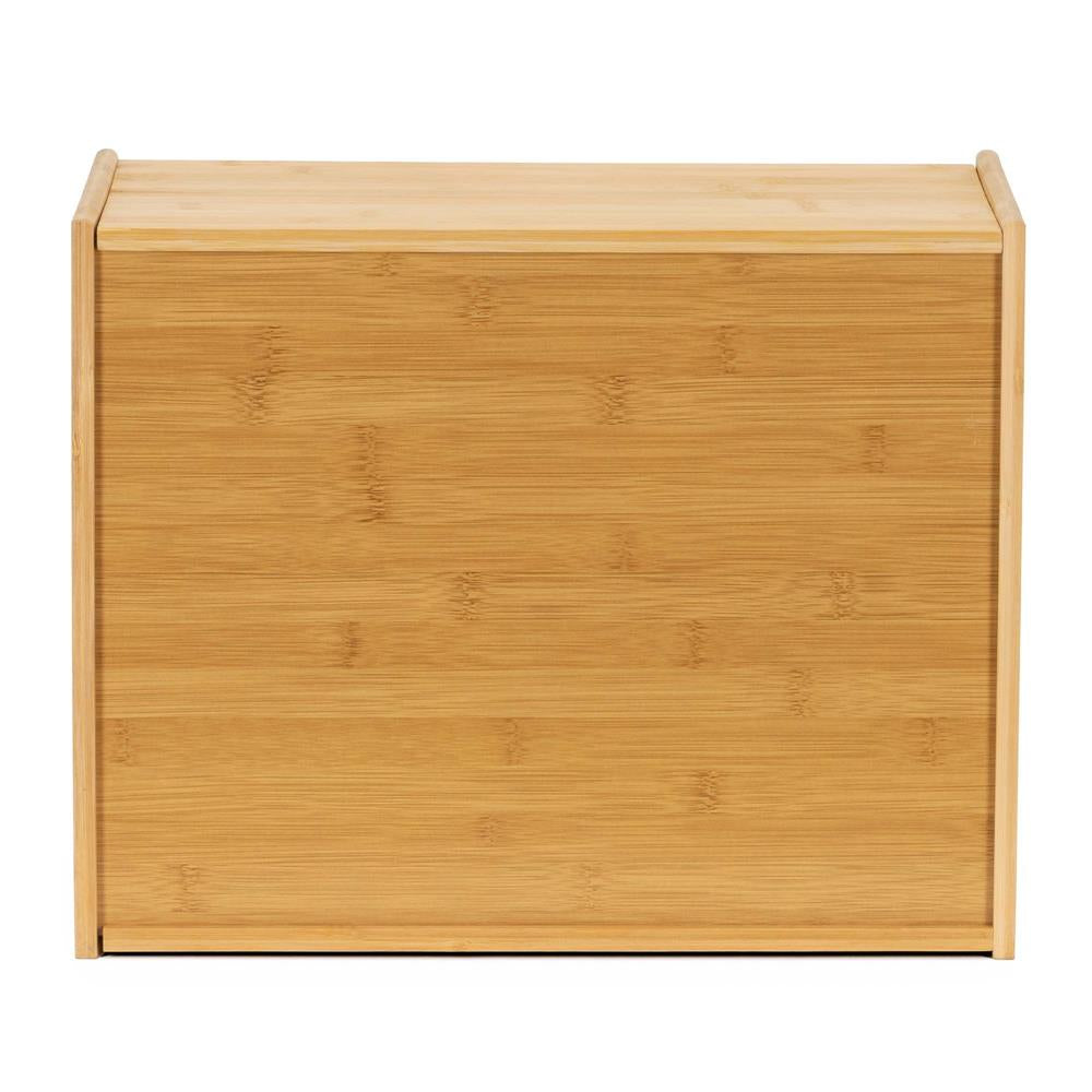 Cutie pentru paine din bambus cu fereastra transparenta, inchidere magnetica, 39x20x31 cm, bambus natural