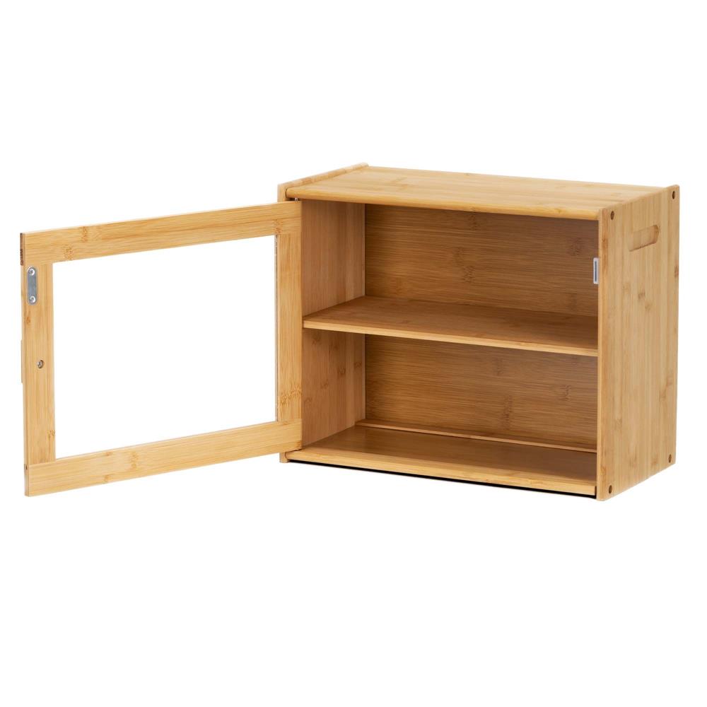 Cutie pentru paine din bambus cu fereastra transparenta, inchidere magnetica, 39x20x31 cm, bambus natural