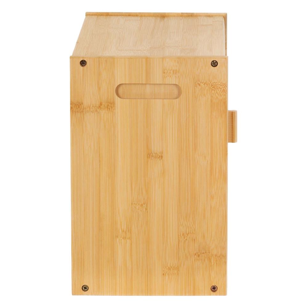 Cutie pentru paine din bambus cu fereastra transparenta, inchidere magnetica, 39x20x31 cm, bambus natural