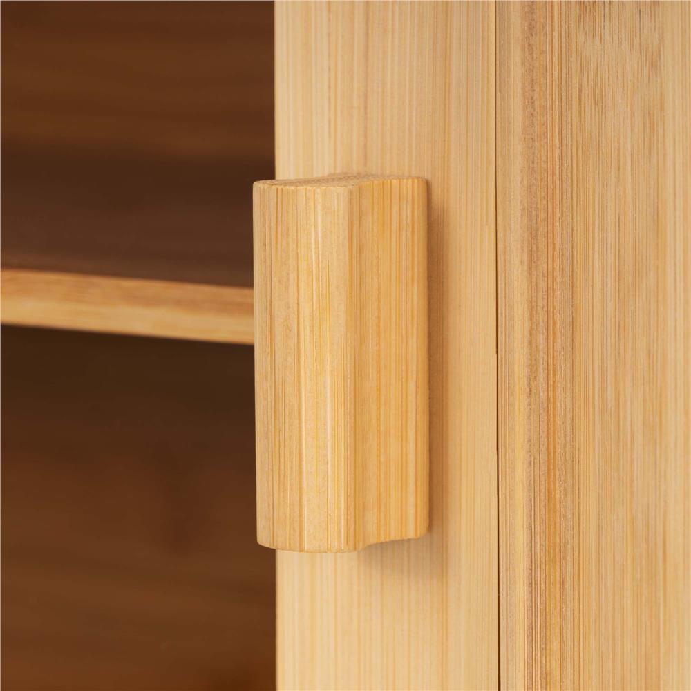 Cutie pentru paine din bambus cu fereastra transparenta, inchidere magnetica, 39x20x31 cm, bambus natural