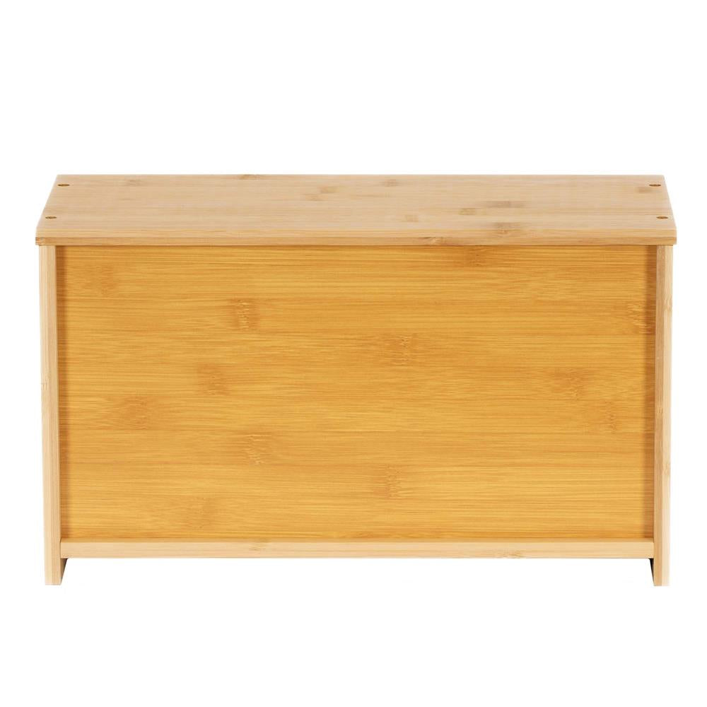 Cutie pentru paine din bambus cu fereastra transparenta, inchidere magnetica, 40x20x23 cm, bambus natural