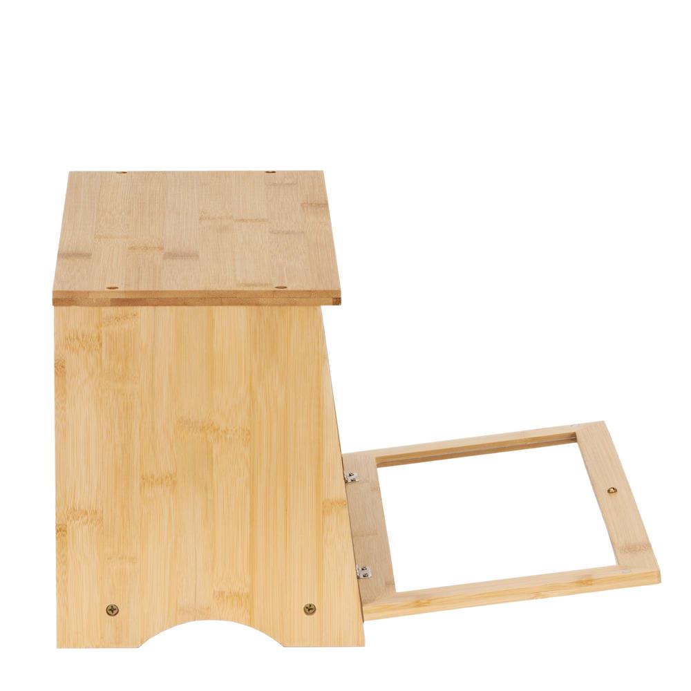 Cutie pentru paine din bambus cu fereastra transparenta, inchidere magnetica, 40x20x23 cm, bambus natural