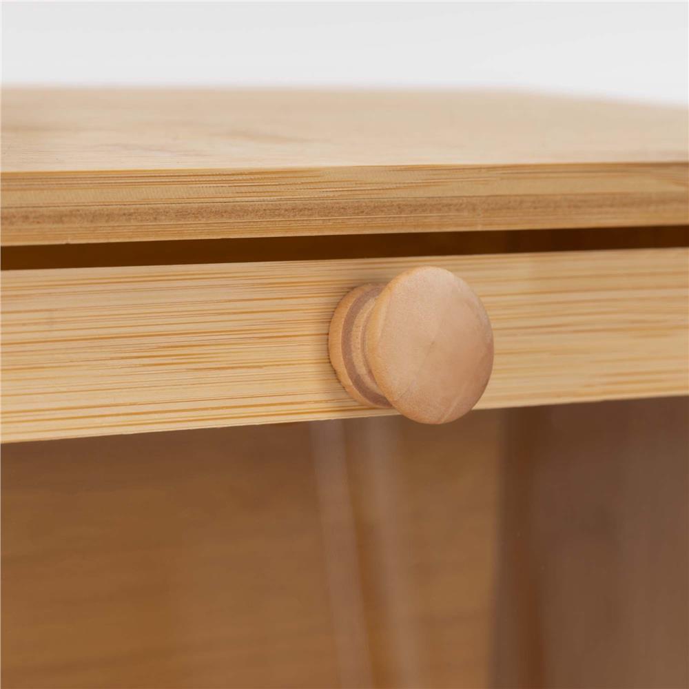 Cutie pentru paine din bambus cu fereastra transparenta, inchidere magnetica, 40x20x23 cm, bambus natural