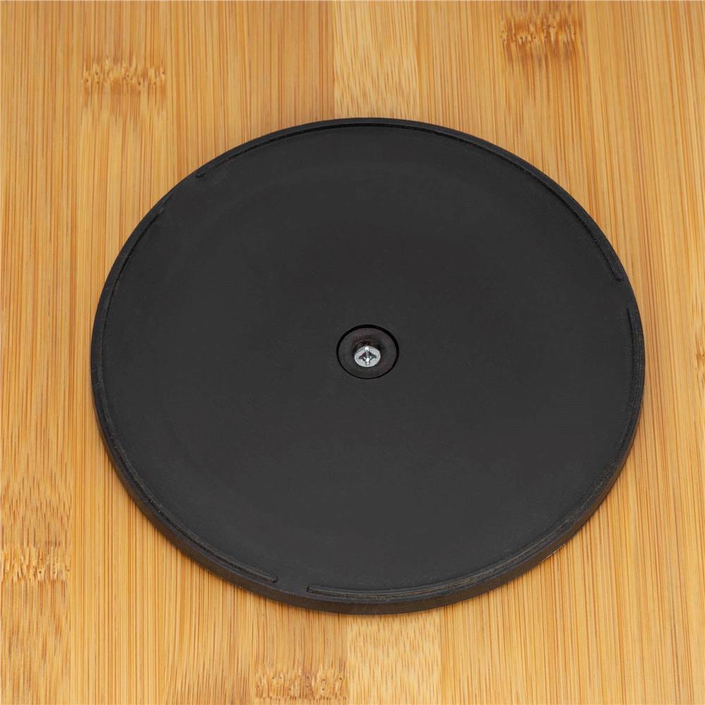 Set servire rotativ cu platou din bambus si 6 boluri din portelan, 30 cm, maro natur si alb