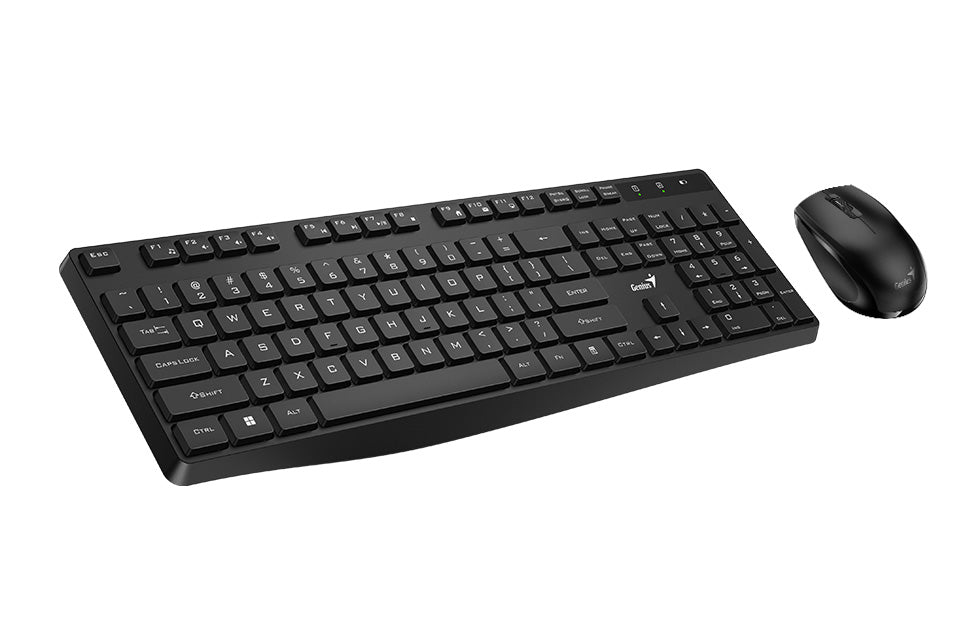 KIT wireless GENIUS, tastatura wireless 104 taste (slim) + mouse wireless 1200dpi, 3 butoane, 11 taste functii multimedia, black, "KM-8206S", SmartGenius app "31340017400"