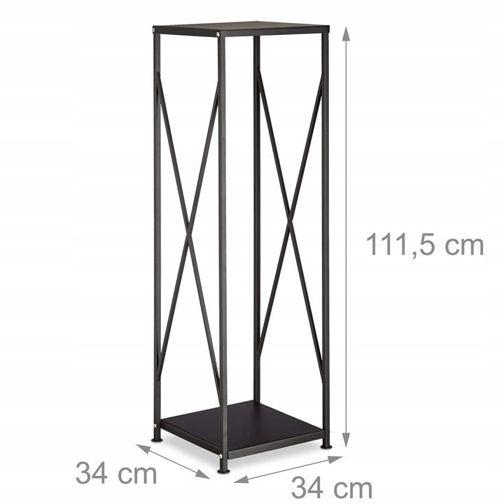 Suport metalic pentru lemne 34x34x111 cm, capacitate mare, negru