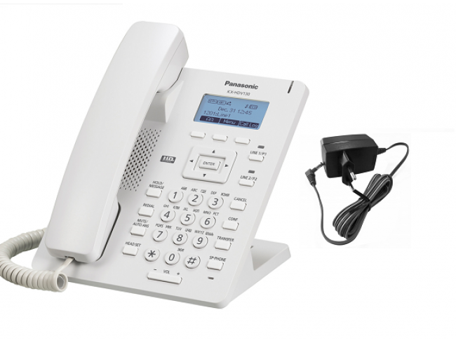 Telefon SIP Panasonic KX-HDV130X (alimentator inclus KX-A423) "KX-HDV130X-W" – Telefoane digitale/analogice